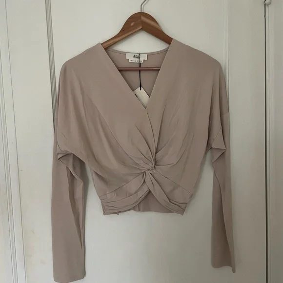 Love, Bonito Rebekah Cupro Knotted Crop Top - Picture 3 of 5